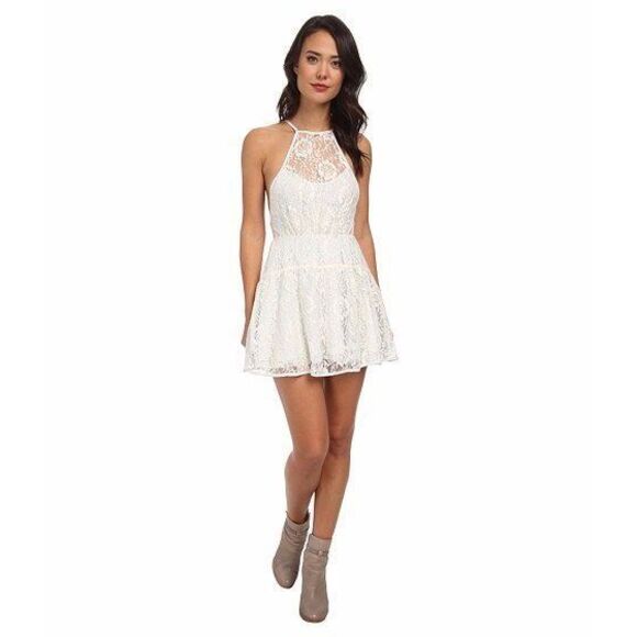 Free People Dresses & Skirts - NWT $168 FREE PEOPLE~ANTHROPOLOGIE ICE COMBO LACE BOHO HALTER DRESS 8 M -NEW